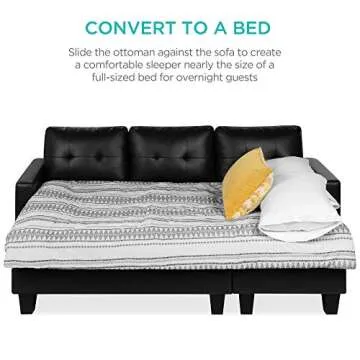 Stylish L-Shape Sectional Sofa with Ottoman - Cozy Seating