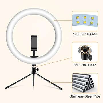 Affordable 10-Inch Desk Ring Light for Creative Illumination