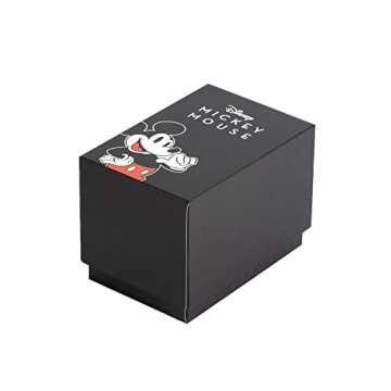 Disney Adult Round CZ Stone Analog Quartz Floating Stones Bracelet Watch, Mickey Mouse/Silver Gold