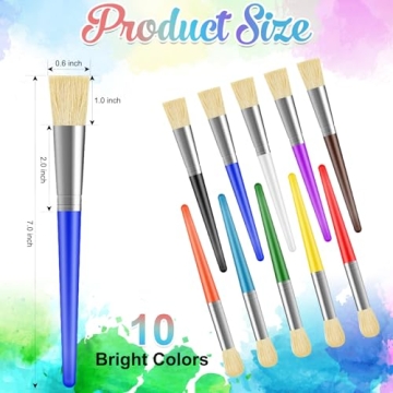 Washable Kids Paint Brushes Set - No Shed Bristles