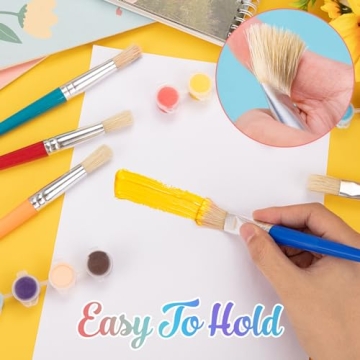 Washable Kids Paint Brushes Set - No Shed Bristles