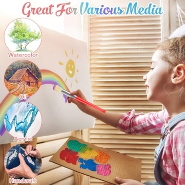 Washable Kids Paint Brushes Set - No Shed Bristles