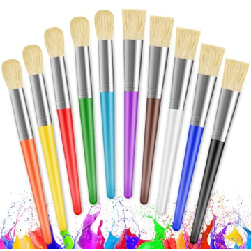 Washable Kids Paint Brushes Set - No Shed Bristles