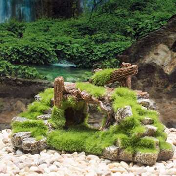 Fish Tank Decoration Moss Rockery Stone Plants Wood Ruins Landscaping Turtle Tank Decoration Fish Shrimp Shelter