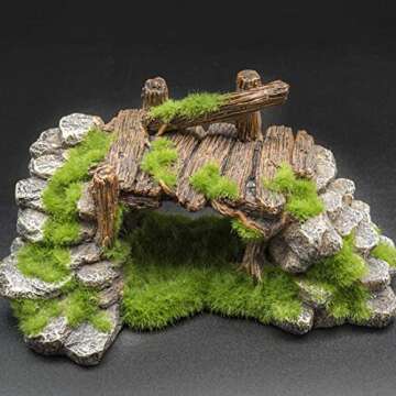Fish Tank Decoration Moss Rockery Stone Plants Wood Ruins Landscaping Turtle Tank Decoration Fish Shrimp Shelter