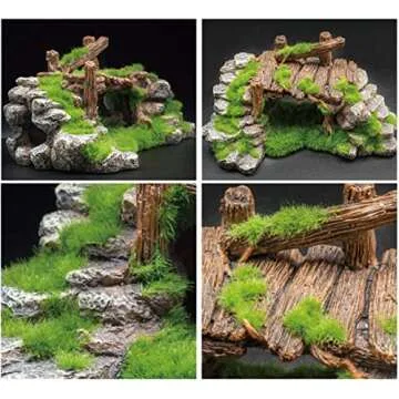 Fish Tank Decoration Moss Rockery Stone Plants Wood Ruins Landscaping Turtle Tank Decoration Fish Shrimp Shelter