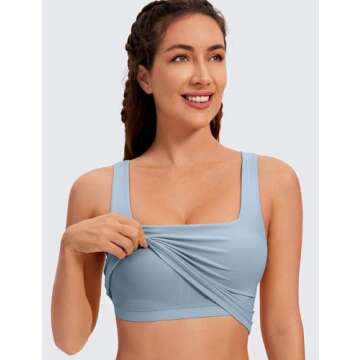CRZ YOGA Butterluxe Women's Crop Top Sports Bra - Stylish Comfort