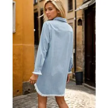 Stylish Zilcremo Denim Shirt Dress for All Occasions