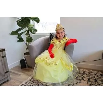 Little Adventures Elbow Length Child Princess Gloves - Machine Washable Costume Accessory (Red, L/XL 5-9 YEARS)