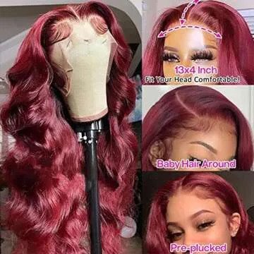 Aaliweya 99J Burgundy Lace Front Wigs Human Hair 13X4 Body Wave HD Transparent Lace Frontal Wig for Black Women Glueless Wine Red Lace Wig 180 Density Pre Plucked with Baby Hair 22Inch