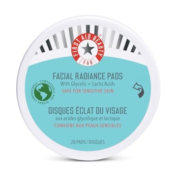 First Aid Beauty - Facial Radiance Pads with Glycolic & Lactic Acids – Daily Exfoliating Pads with...
