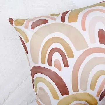 Boho Rainbow Throw Pillow Covers Set of 4 for Kids