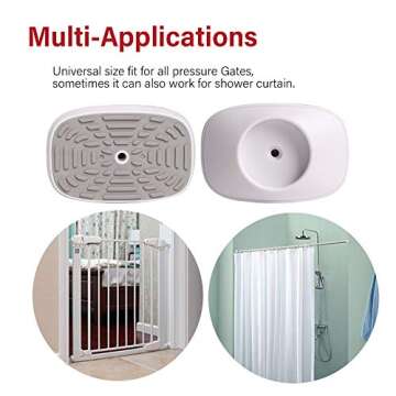 EUDEMON Safety Baby Gate Wall Protector Wall Saver for Pressure Mounted Gate Protect Walls/Baseboard/Stairs/Door Frame/Doorways Work on Pet & Dog Gates Easy to Install (White, 4 Pack)