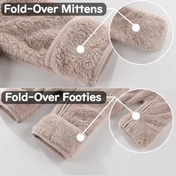 AiWMGL Baby Bear Onesie with Mittens & Footies for Infants