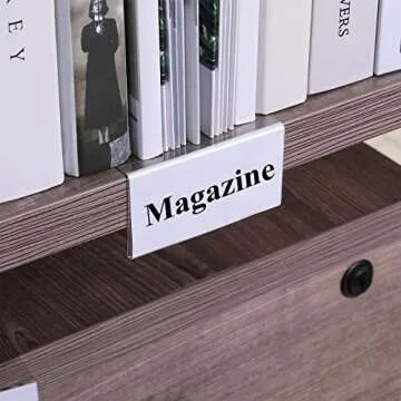 Containlol 15 Pieces Moveable Shelf Label Holders Clear Transparent Shelves Tags Index Card Pockets Library Markers Label Display Holder for Classroom Office Book(9.06 x 3.03 x 1.57 Inch)