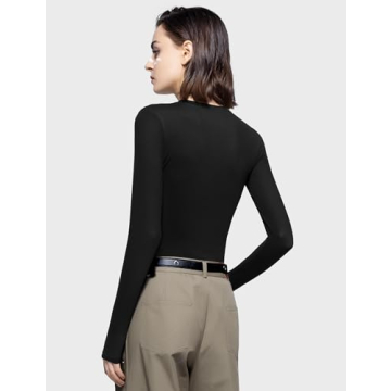 PUMIEY Long Sleeve Crew Neck Tops for Women