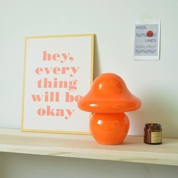 CometMars Cute Glass Mushroom Lamp for Stylish Home Decor