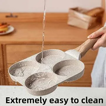MIUGO Four-Cup Fried Egg Pan, Medical Stone Non-Stick Frying Pan for Breakfast,Divided Egg Omelet Pa...