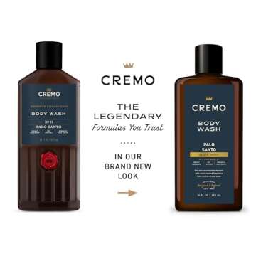 Cremo Rich-Lathering Palo Santo (Reserve Collection) Body Wash, Notes of Bright Cardamom, Dry Papyrus and Aromatic Palo Santo, 16 Fl Oz (2-Pack)