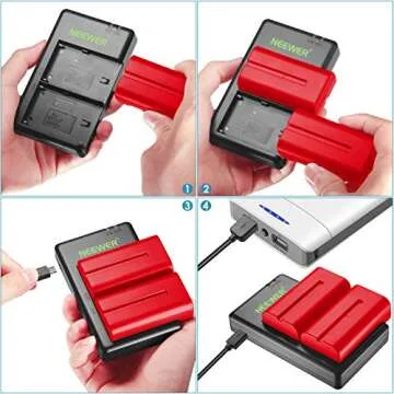 NEEWER NP-F550 Battery Charger Compatible with Sony NP-F970 F750 F770 F960 F550 F530 F330 F570 CCD-SC55 TR516 TR716 TR818 TR910 NEEWER LED Light/Monitor/Camera Slider (2 Packages, Red ES)