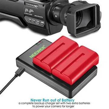 NEEWER NP-F550 Battery Charger Compatible with Sony NP-F970 F750 F770 F960 F550 F530 F330 F570 CCD-SC55 TR516 TR716 TR818 TR910 NEEWER LED Light/Monitor/Camera Slider (2 Packages, Red ES)