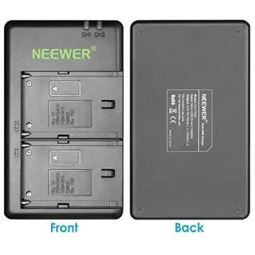 NEEWER NP-F550 Battery Charger Compatible with Sony NP-F970 F750 F770 F960 F550 F530 F330 F570 CCD-SC55 TR516 TR716 TR818 TR910 NEEWER LED Light/Monitor/Camera Slider (2 Packages, Red ES)