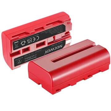 NEEWER NP-F550 Battery Charger Compatible with Sony NP-F970 F750 F770 F960 F550 F530 F330 F570 CCD-SC55 TR516 TR716 TR818 TR910 NEEWER LED Light/Monitor/Camera Slider (2 Packages, Red ES)