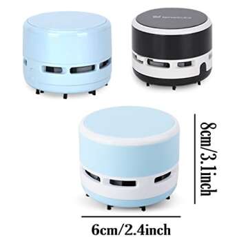 FineInno Mini Crumb Vacuum Cleaner Portable Desktop Sweeper Handheld Cordless Multifunction Cleaning for Home,Office,Cars,Pet Hairs (Green)