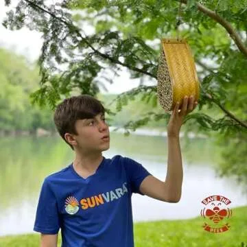 SunVara Mason Bee House Eco-Friendly Garden Pollinator Hotel