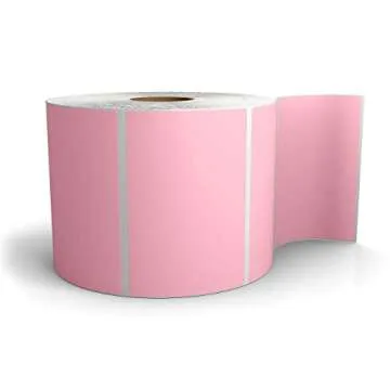 3” X 2" Direct Thermal Perforated Stickers Labels for Barcodes, Address, Small Business Labeling, Inventory and Color Coding - Compatible with Zebra, Rollo, Munbyn, and More (1 ROLL, Pink)