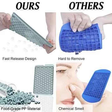 Lamesa Mini Ice Cube Trays - 4 Pack of Tiny Ice Cube Molds