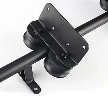 CCTC Sliding Barn Door Kit 3.3ft-13ft Sliding Ladder Library Full Set Hardware Rolling Track (No Ladder), Steel Round Tube Mobile Ladder Track for Home/Indoor/Loft, with Floor Roller Wheels