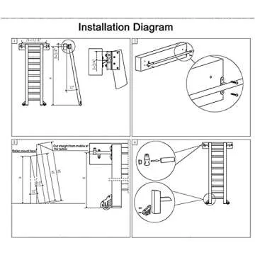 CCTC Sliding Barn Door Kit 3.3ft-13ft Sliding Ladder Library Full Set Hardware Rolling Track (No Ladder), Steel Round Tube Mobile Ladder Track for Home/Indoor/Loft, with Floor Roller Wheels