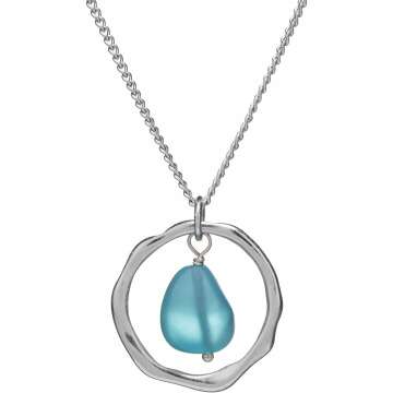 Ocean Waves Glass Pendant - Handcrafted Beach Jewelry