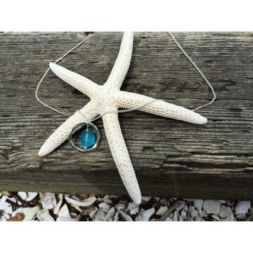 Ocean Waves Glass Pendant - Handcrafted Beach Jewelry