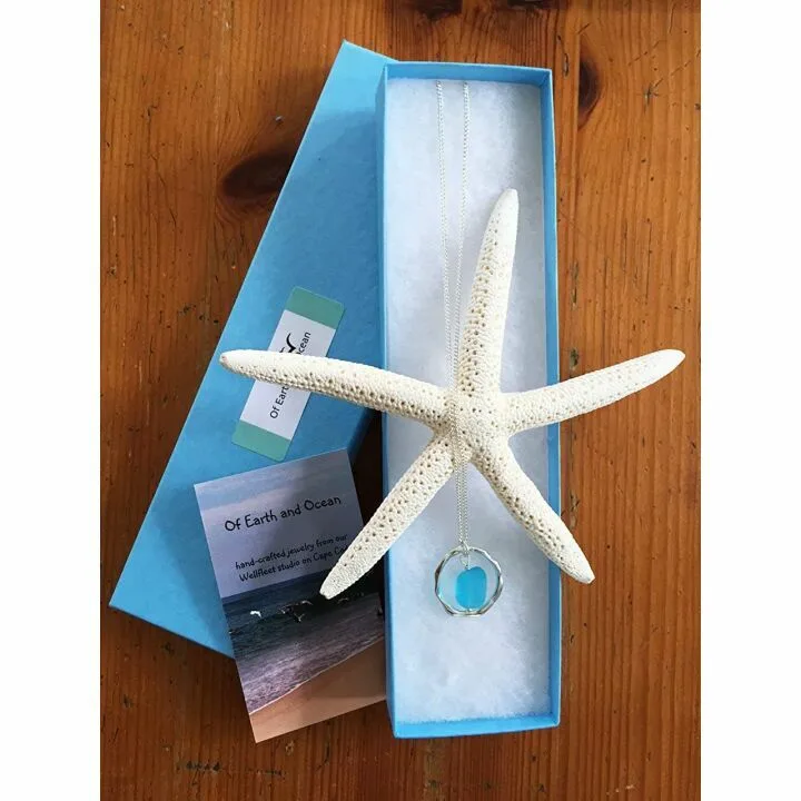 Ocean Waves Glass Pendant - Handcrafted Beach Jewelry