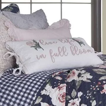 Levtex Home Thatch Home Fillipa - Quilted Decorative Pillow (12"x 24") - White, Pink, Green - Full B...