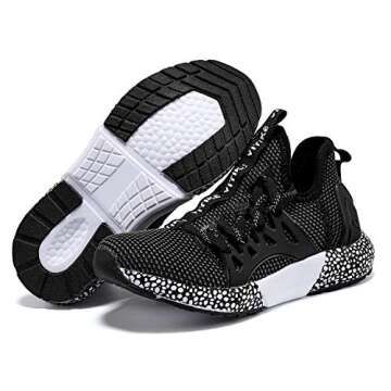 JMFCHI Boys Girls Kids' Sneakers Knitted Mesh Sports Shoes Breathable Lightweight Running Shoes for Kids Fashion Athletic Casual Shoes