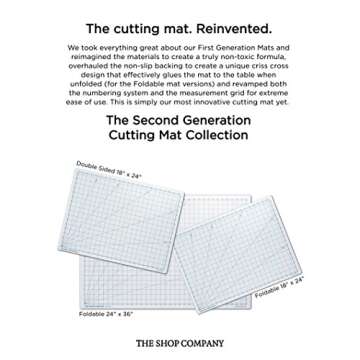 TSC Professional-Grade Foldable Rotary Cutting Mat - Non Toxic, Non Slip & SELF-Healing - Latest Version (18 x 24 inches)