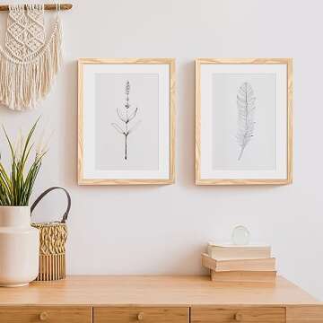 ENJOYBASICS 12x16 Picture Frame, Display Poster 9x12 with Mat or 12 x 16 Without, Wall Gallery Photo...