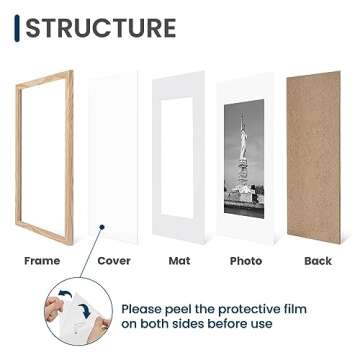 ENJOYBASICS 12x16 Picture Frame, Display Poster 9x12 with Mat or 12 x 16 Without, Wall Gallery Photo Frames, Natural, 2 Pack