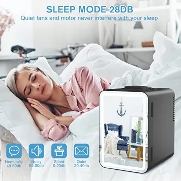COOSEON Mini Fridge with LED Mirror for Skincare Enthusiasts