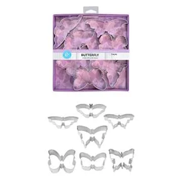 R&M International Butterfly Cookie Cutters Set - 7 Unique Designs, Assorted Sizes for Creative Bakin...
