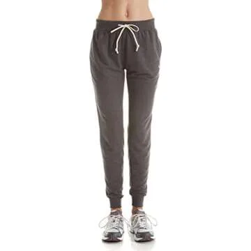 Champion French Terry Drawstring Sweatpants, Women’s Soft Joggers, C Logo, 29" Inseam, Black, Medium