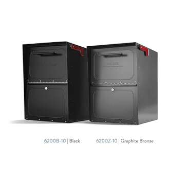 Architectural Mailboxes 6200B-10 Oasis Classic Locking Post Mount Parcel Mailbox with High Security ...