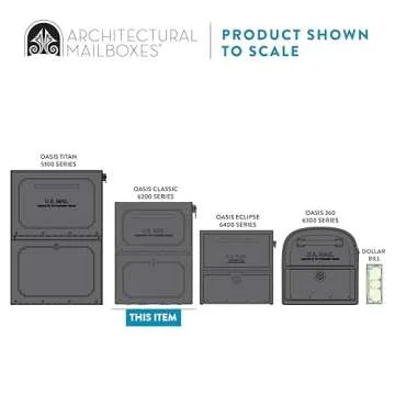 Architectural Mailboxes 6200B-10 Oasis Classic Locking Post Mount Parcel Mailbox with High Security Reinforced Lock,Black,18.00 x 15.00 x 11.50 inches
