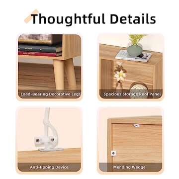 LEYAOYAO 10 Cube Bookshelf,3 Tier Modern Wide Bookcase with Legs,Mid-Century Wood Bookshelves Storage,Natural Large Book Case,Freestanding Organizer Display Shelf for Bedroom,Living Room,Office