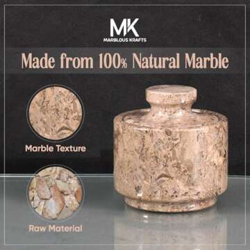 Elegant MARBLOUS KRAFTS Marble Salt Cellar with Lid