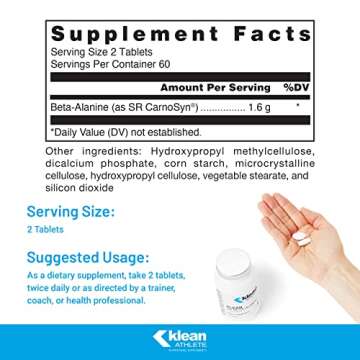 Klean ATHLETE Klean SR Beta-Alanine 120 Tablets | Delays Fatigue & Supports Endurance