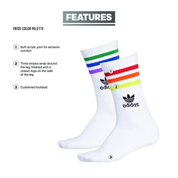 adidas Originals Rainbow Crew Socks for Comfort Style